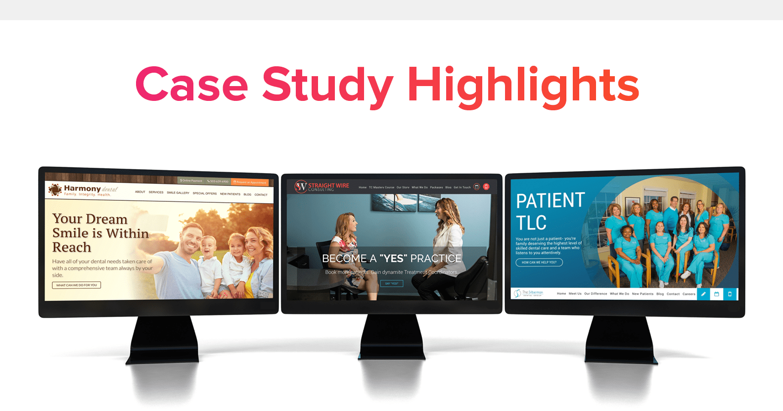 Showing off our unique websites in our Case Studies