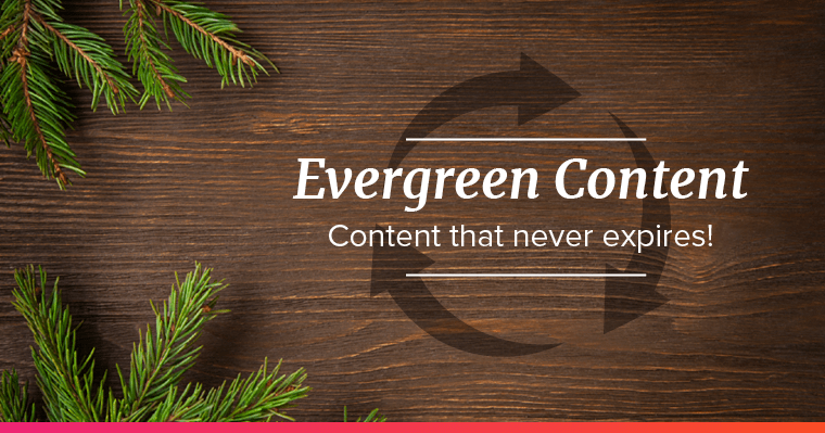 Evergreen trees and recycle symbol to represent evergreen content