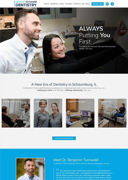 Attract new patients with your own unique brand Dr. Turnwald's new modern, clean, and inspiring website