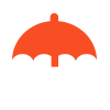 A graphic of an umbrella with a dollar bill under it to show that Roadside recommends Kleer, a third party dental plan provider for dentist offices. 