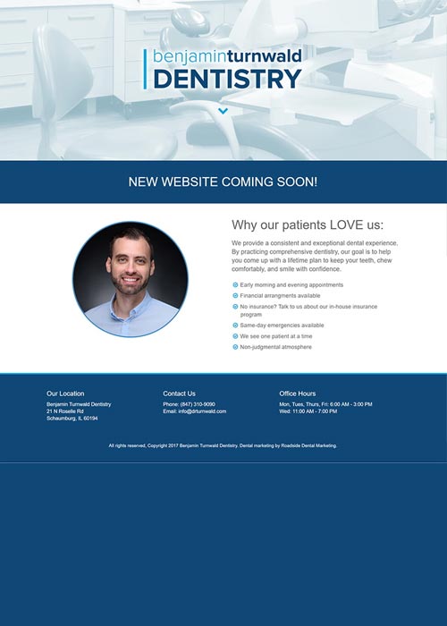Example of a temporary website that we make for start-ups