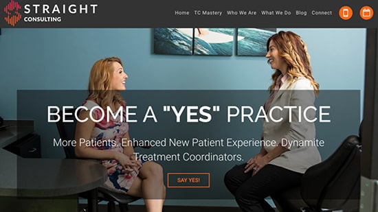 Straight Consulting's new website homepage