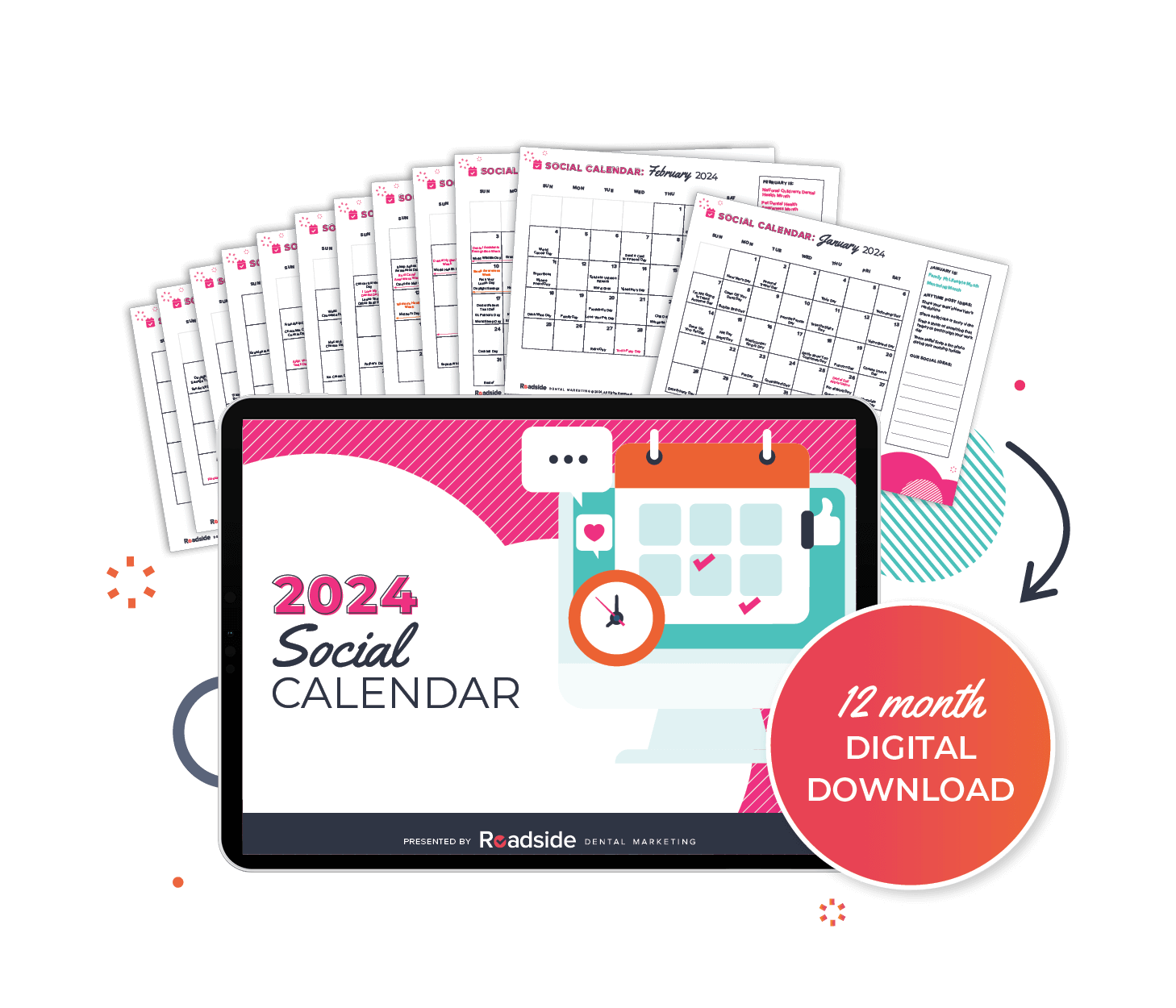 2024 Social Calendar - 12 month digital download