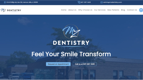 MZ Dentistry's website thumbnail