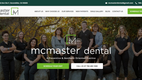 McMaster Dental website thumbnail