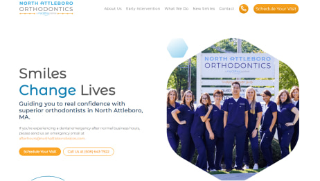 Preview image of North Attleboro Orthodontics new responsive dental website