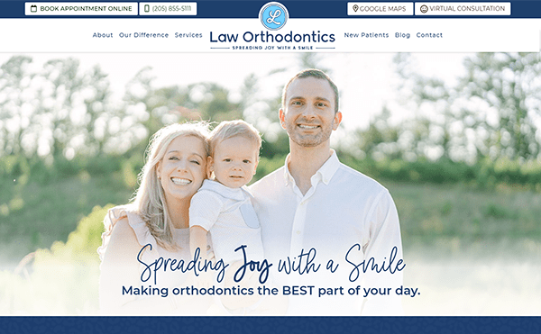 Preview of Law Orthodontics' new website