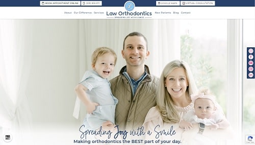 Preview image of the new website of Law Orthodontics.