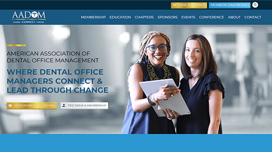 Preview image of AADOM (The American Association of Dental Office Management) responsive website
