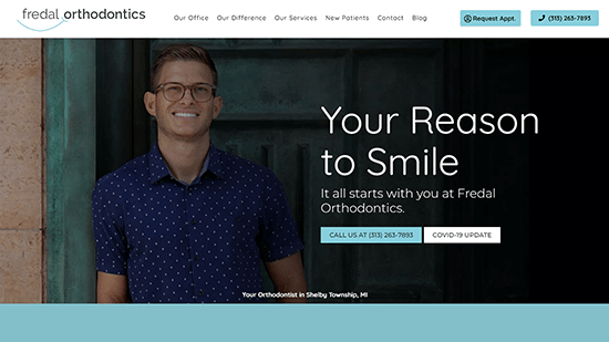 Preview image of Fredal Orthodontics’ new responsive dental website.