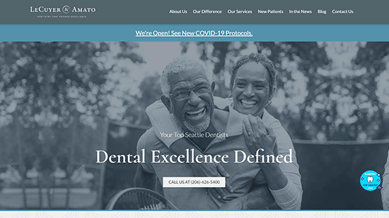 Preview image of LeCuyer & Amato's new responsive dental website.