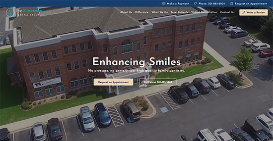 The new homepage for Silberman Dental Group
